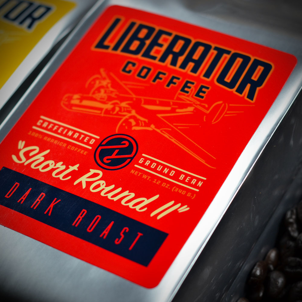 Short Round II dark roast coffee packaging